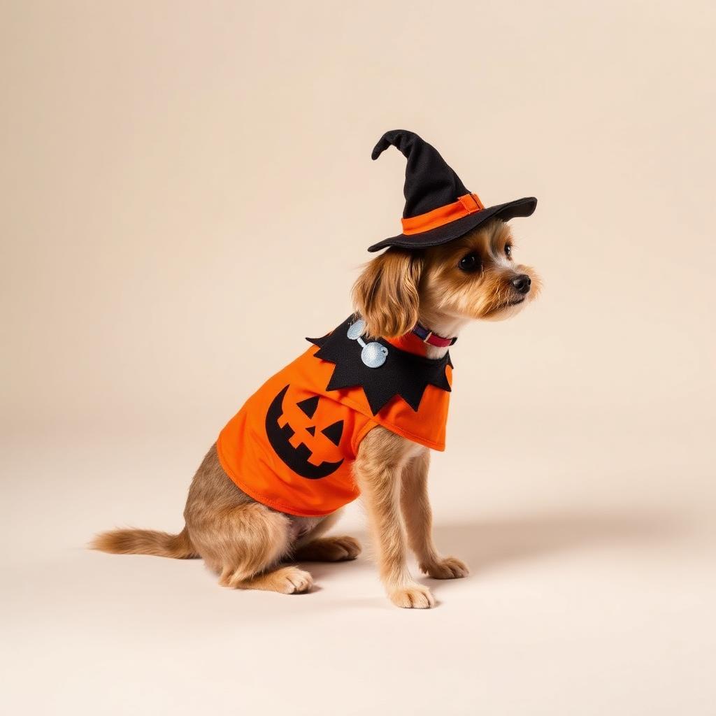 Costume Halloween – Cape citrouille & chapeau de sorcière